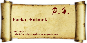 Perka Humbert névjegykártya